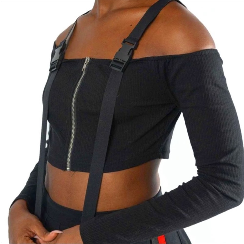 Waisted Buckle Crop Top Size Medium